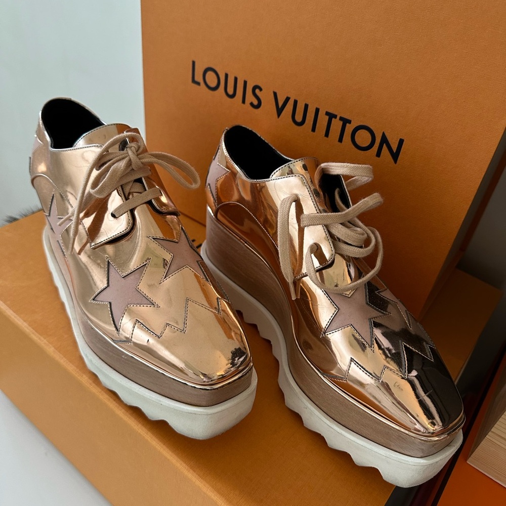 Stella Mc Cartney Gold Platform Shoes